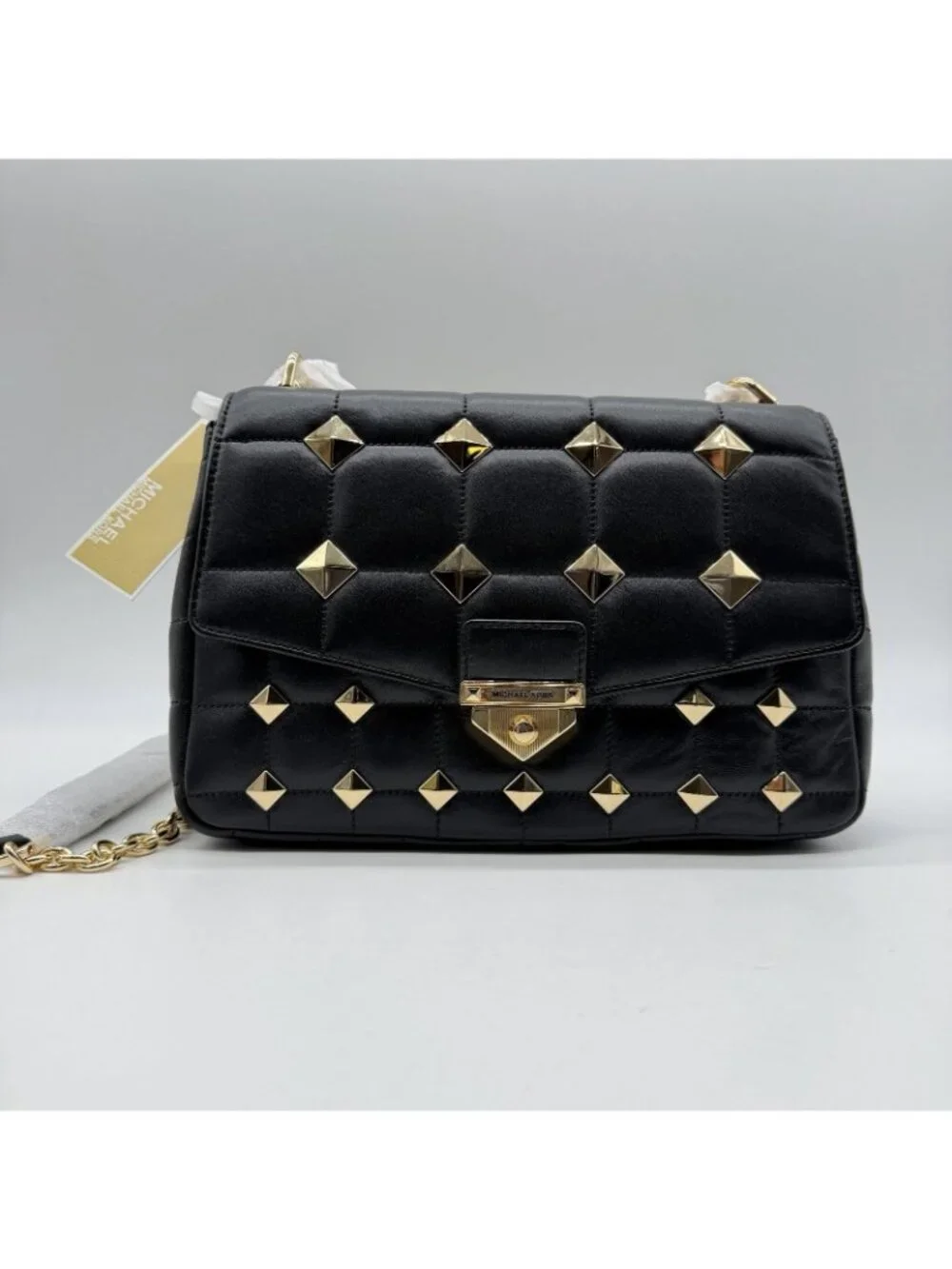 MICHAEL KORS SoHo studded leather extra large quilted convertible crossbody bag